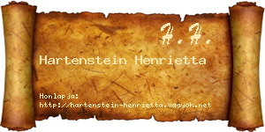 Hartenstein Henrietta névjegykártya